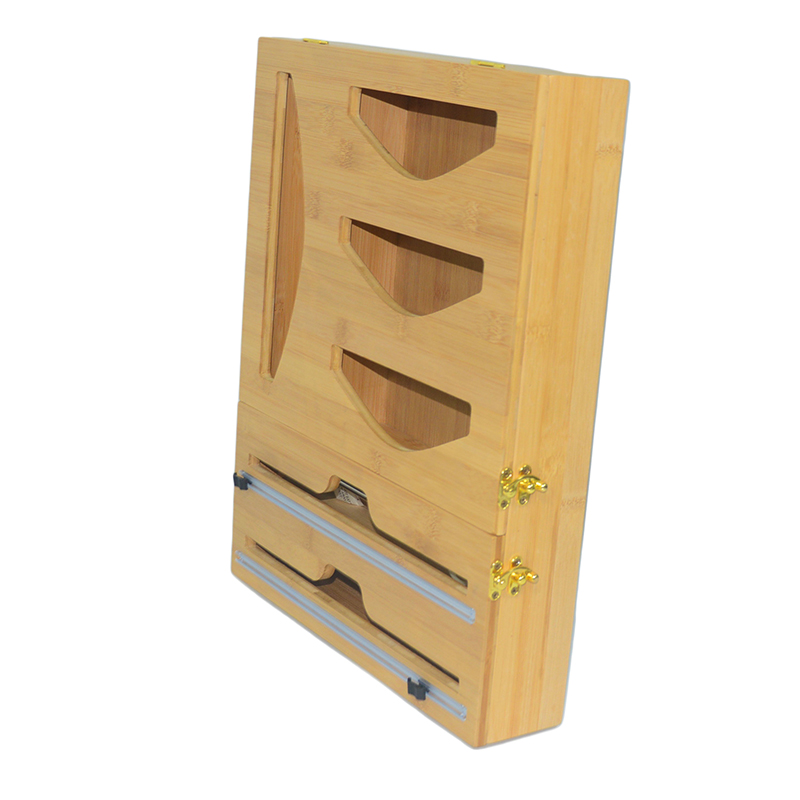 The Best 6 in 1 Bamboo Ziploc Bag Storage Organizer and Wrap Dispenser –  kitchenstamp